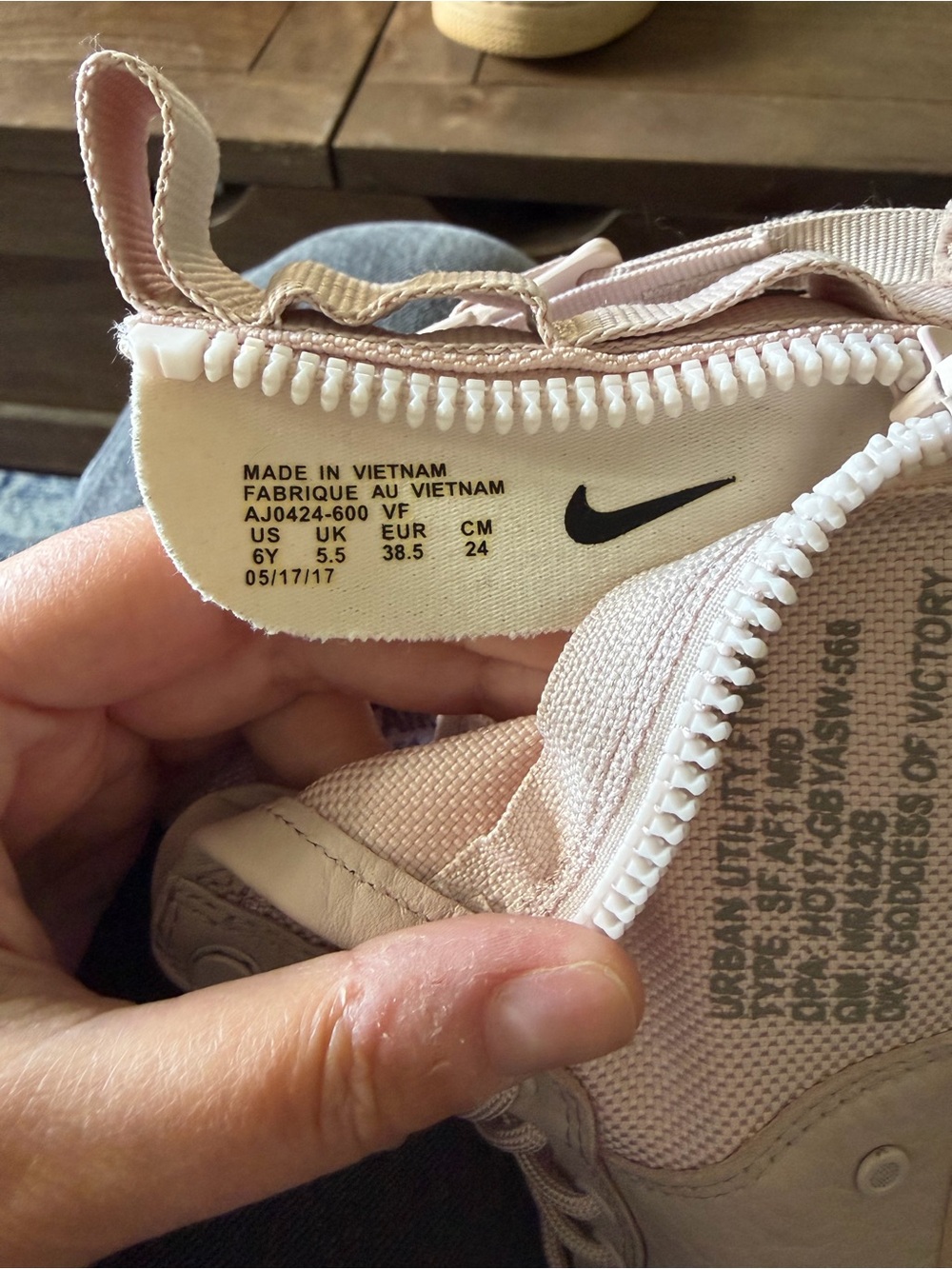 Nike Youth High-Top Sneakers in Light Pink - Picture 5 of 6